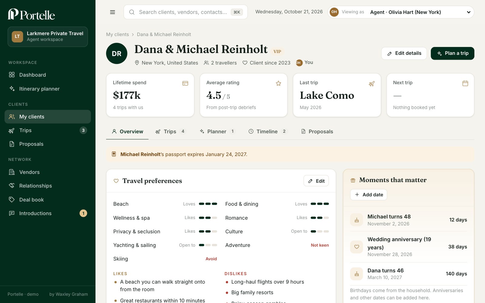 A client profile in Portelle